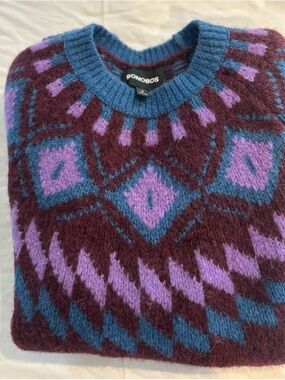 Bonobos Plum, Blue & Lavender Geometric Knit Sweater